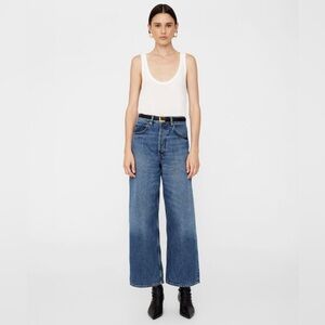 Anine Bing Wide Leg Rick Cropped Jeans